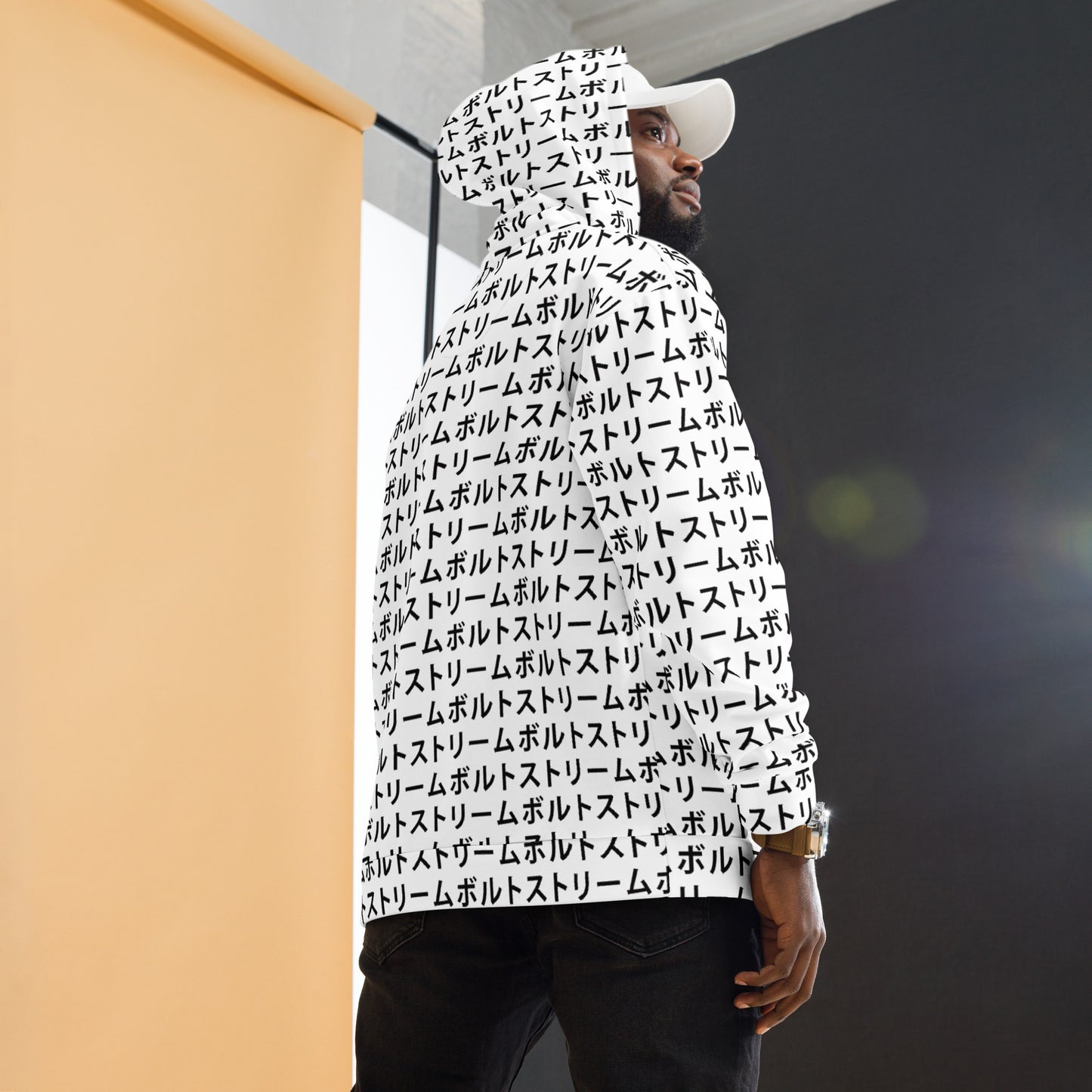 Bolt Stream Unisex Hoodie - White & Black